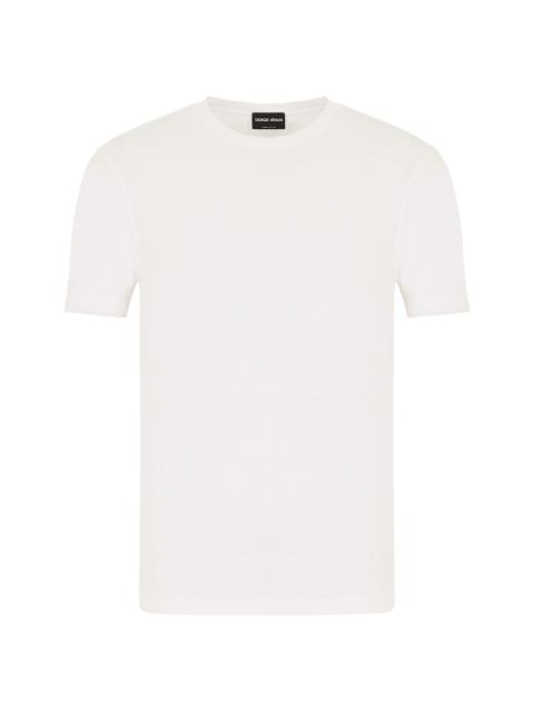 GIORGIO ARMANI Men's Crewneck Stretch T-Shirt - Bianco