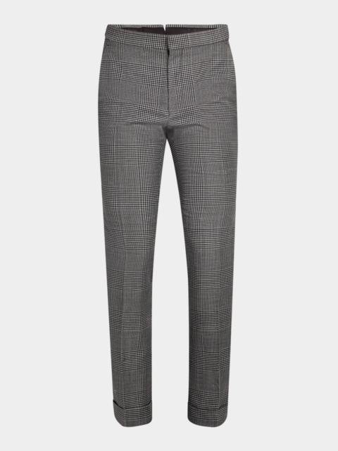 TOM FORD Men's Dyllan Wool Check Trousers