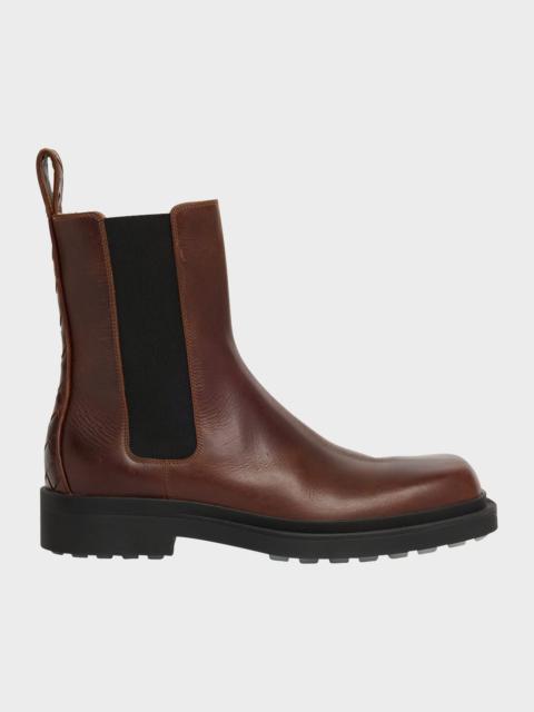 Bottega Veneta Men's Ben Smooth & Intrecciato Leather Chelsea Boots