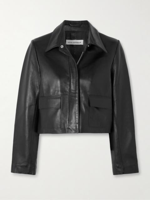 NOUR HAMMOUR Bleeker Cropped Paneled Leather Jacket