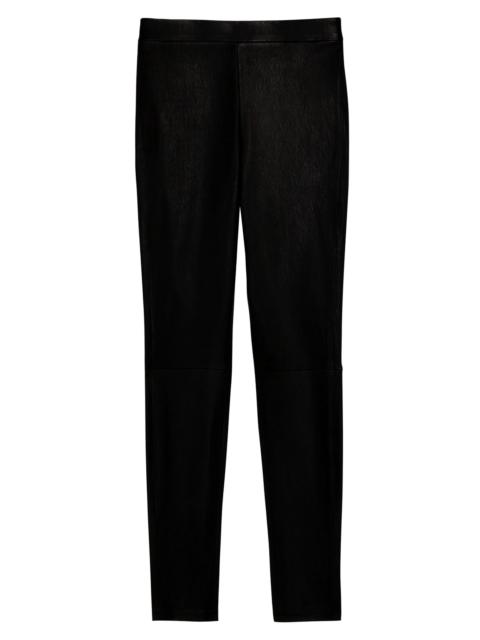 Theory Women's Pull-On Leather Leggings - Black