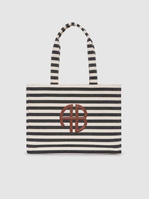 ANINE BING Lara Tote - Black And Natural Stripe