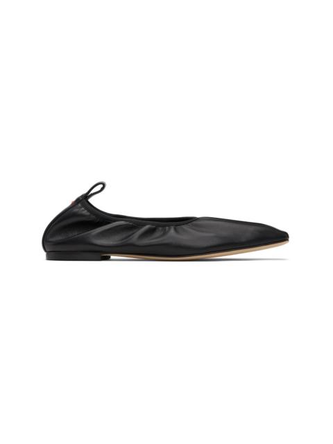 Aeyde Black Nomi Ruched Ballerina Flats