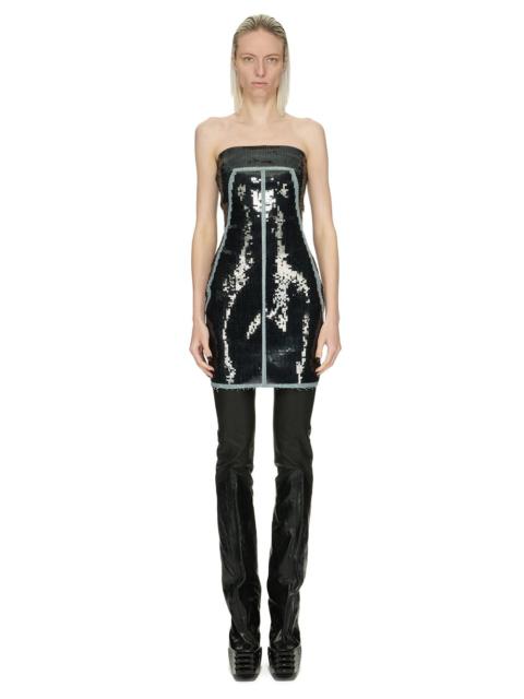 Rick Owens Sequined stretch-denim mini dress