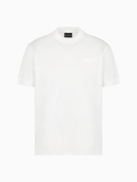 EMPORIO ARMANI ASV Lyocell-blend jersey T-shirt with a flocked logo