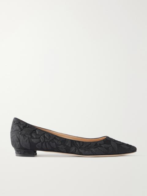 Manolo Blahnik + Emilia Wickstead Jacquard Point-toe Flats