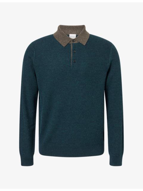 Paul Smith Contrast-Trim Polo-Collar Wool-Blend Jumper