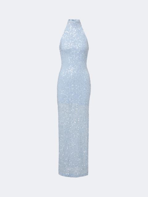 ROTATE Sequined halterneck gown