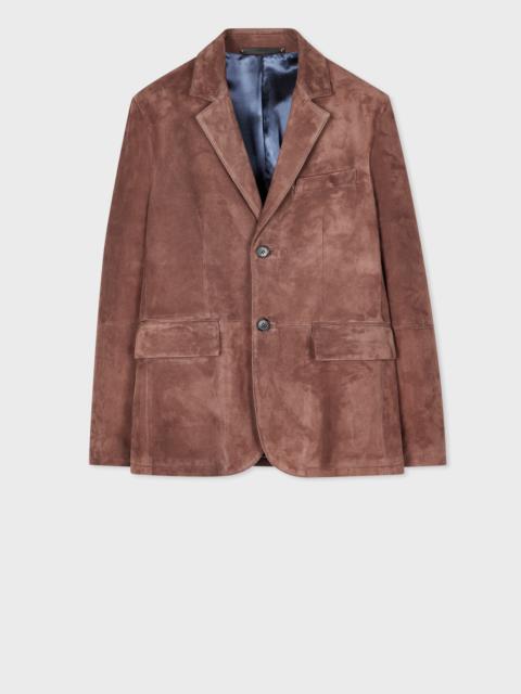 Slim-Fit Brown Suede Blazer