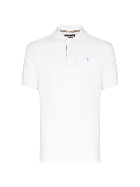Barbour tartan trim cotton piqué polo shirt