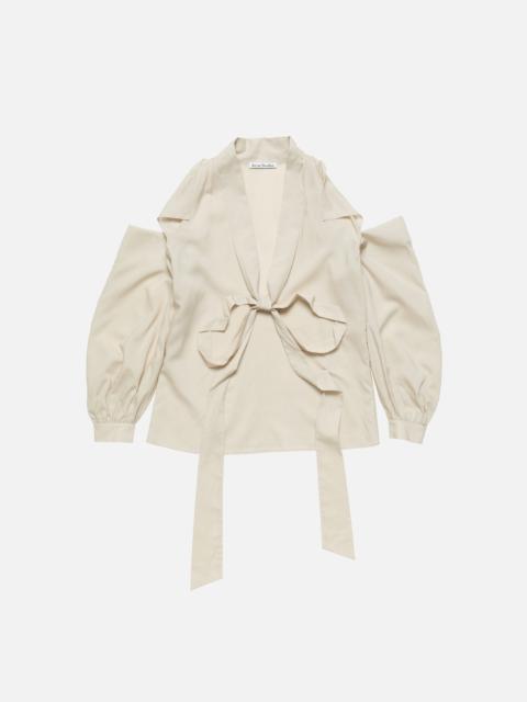 Acne Studios Cut-out blouse with bow - Light beige