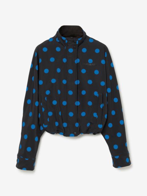 Burberry Polka Dot Nylon Jacquard Funnel Neck Jacket