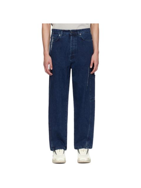 A-COLD-WALL* Indigo Printed Jeans