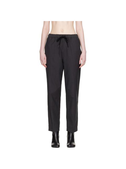 MM6 Maison Margiela Black Wool Drawstring Trousers