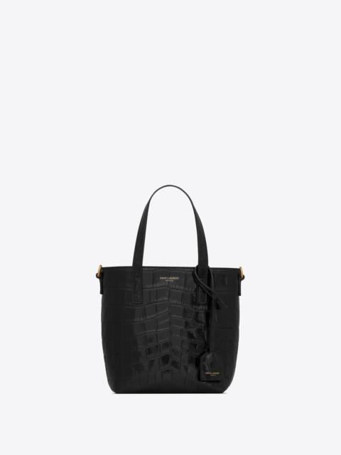 SAINT LAURENT saint laurent paris mini toy shopping in crocodile-embossed leather
