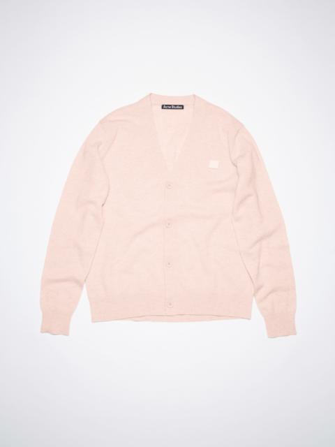 Wool v-neck sweater - Faded pink melange