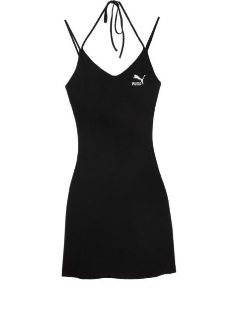 PUMA (WMNS) PUMA Logo Ribbed Dress 'Black' 630530-01