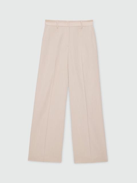MSGM Beige wide-leg viscose-blend canvas trousers