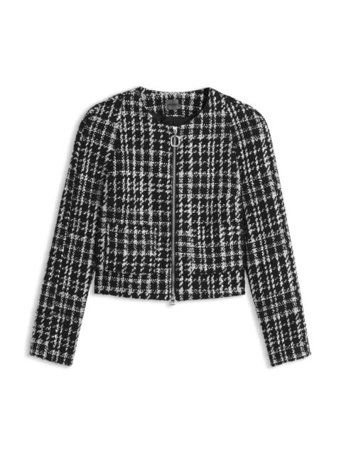 HUGO CHECKED BOUCLÉ JACKET WITH A-LINE CUT