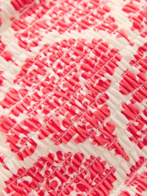BODEN Milos Smocked Bikini Top-Jam Red, Blossomy