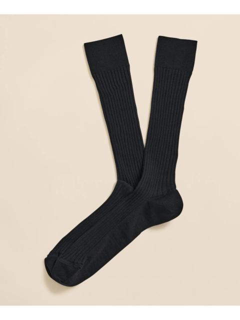 Brooks Brothers Merino Wool Blend Ribbed Socks