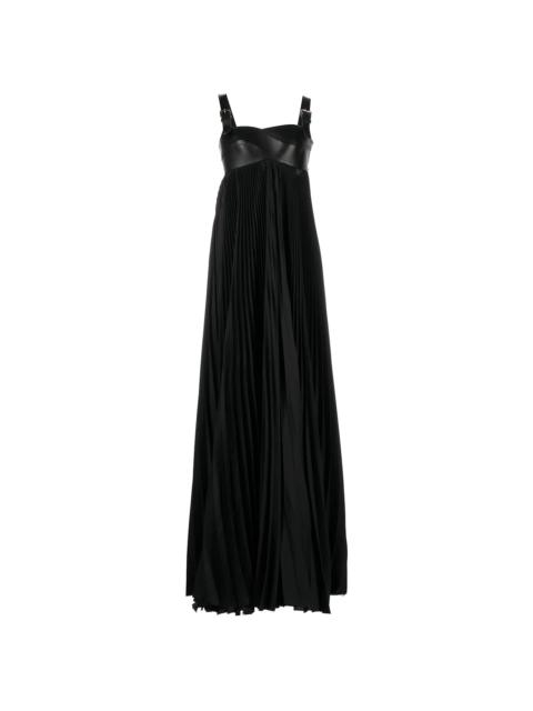 empire-line pleated maxi dress