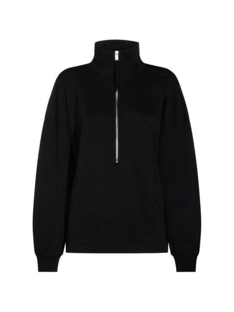 thom/krom half-zip gathered-sleeve sweater