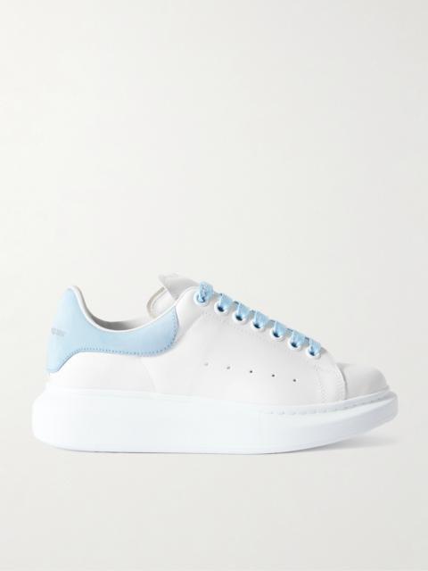 Alexander McQueen Suede-trimmed Leather Exaggerated-sole Sneakers