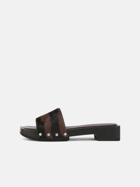 Vince Barbara Animal-Print Calf Hair Slide Sandal