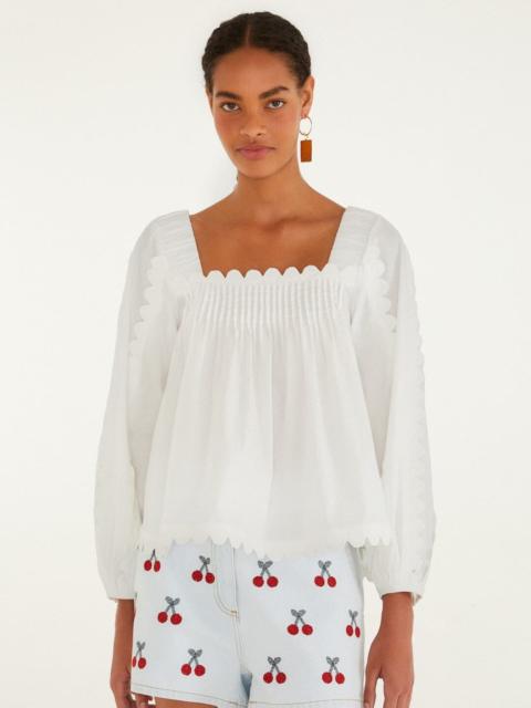 FARM RIO Off-White Long Sleeve Blouse