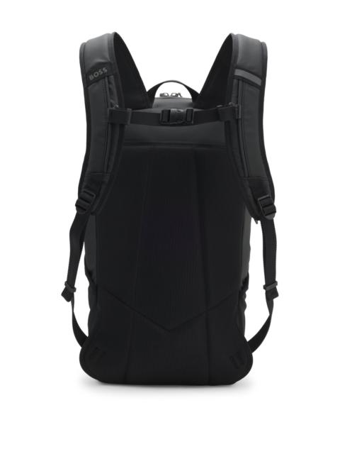 BOSS FAUX-LEATHER BACKPACK WITH REFLECTIVE DETAILS
