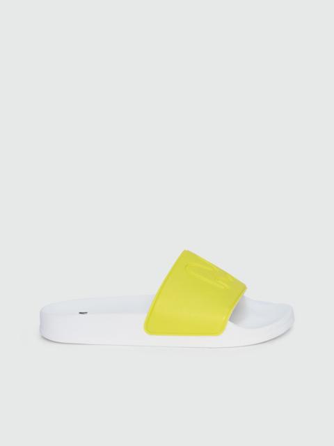 MSGM Lime rubber sandals with raised logo