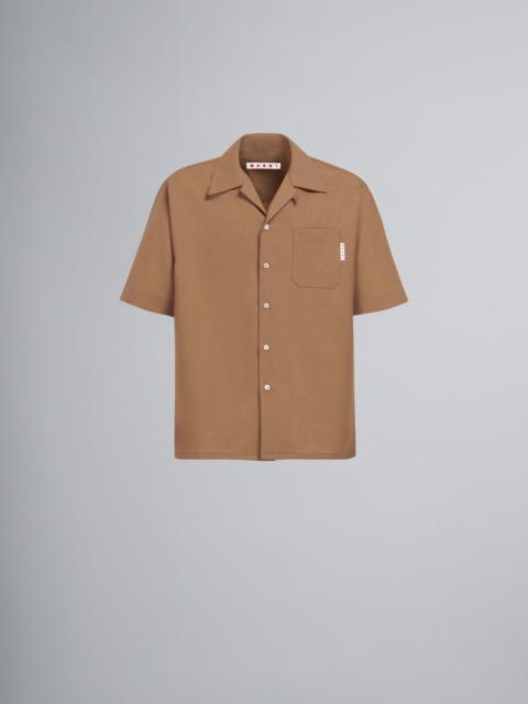 Marni BEIGE TROPICAL WOOL BOWLING SHIRT
