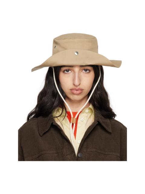 Jil Sander Beige Fishing Beach Hat