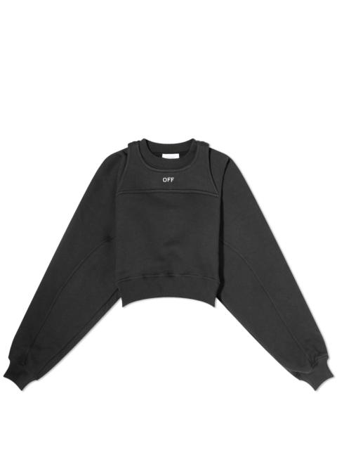 Off-White Off-White Off Stamp Logo Crop Crew Sweat