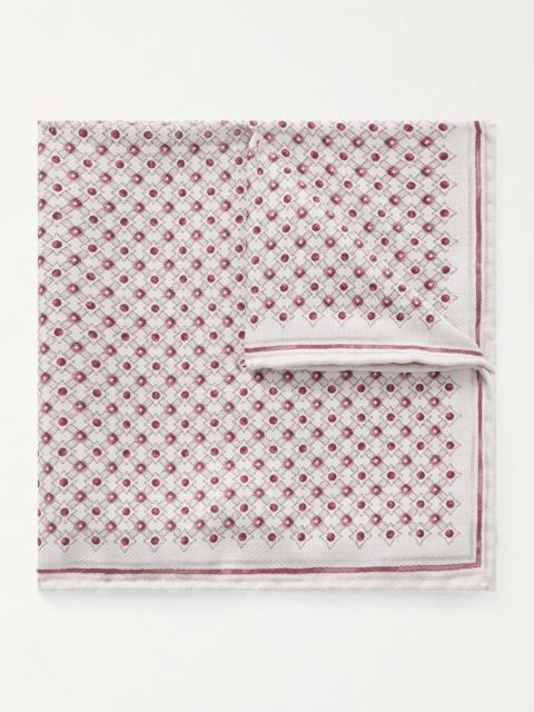 Brunello Cucinelli Printed Silk Pocket Square