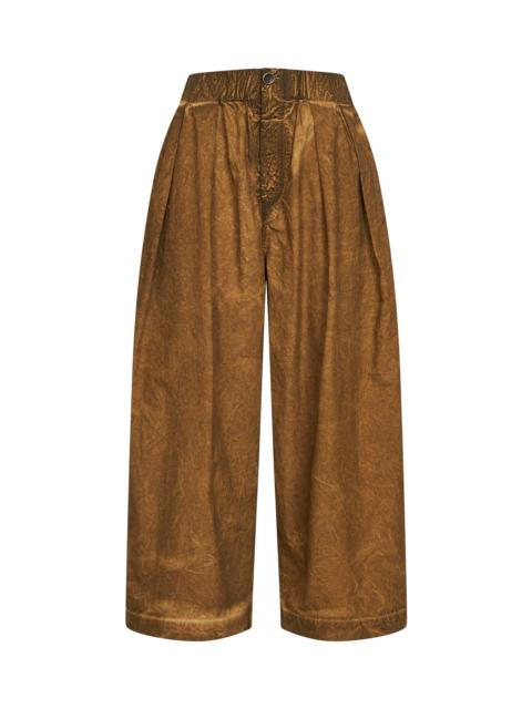 UMA WANG Mustard washed cotton Poetic culotte trousers