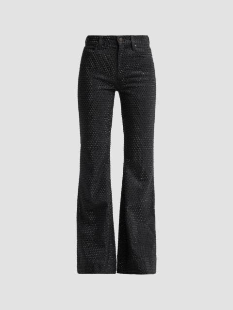 Alice + Olivia Women's Beautiful Embellished High-Rise Bell-Bottom Jeans - Clarissa Black