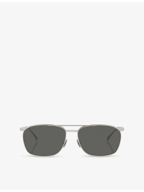 SAINT LAURENT SL796 Vincent Pilot-Frame Metal Sunglasses