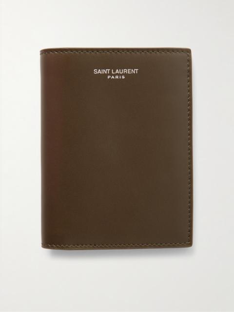 SAINT LAURENT Logo-Print Leather Bifold Wallet