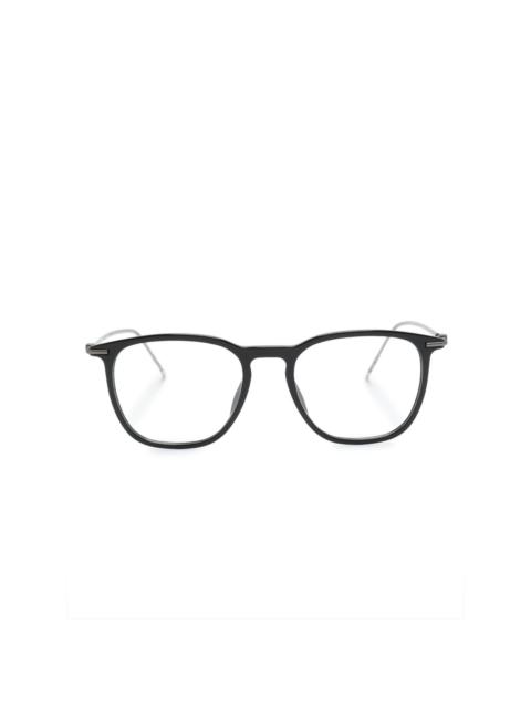 BOSS logo-engraved squared-frame glasses