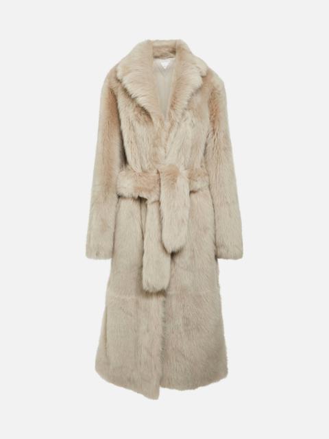Bottega Veneta Shearling belted long coat