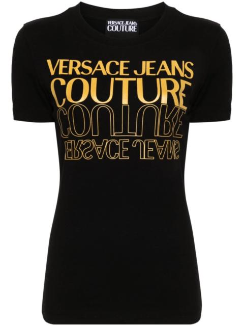 VERSACE JEANS COUTURE Upside Down-logo cotton T-shirt