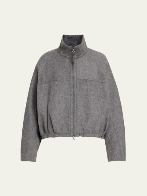 Brunello Cucinelli Fluid Double Wool Zipped Jacket