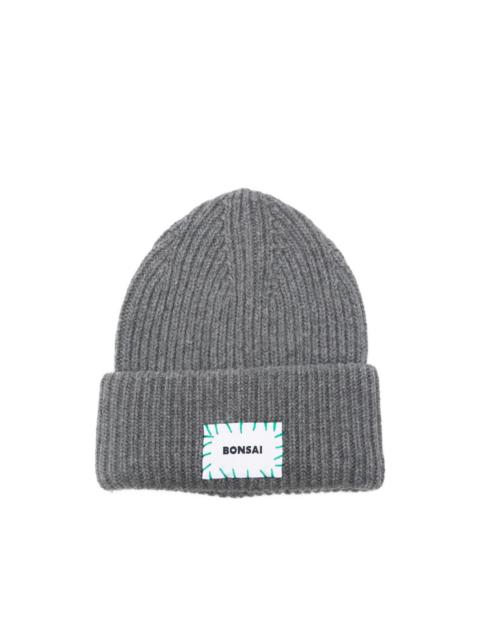 BONSAI logo ribbed beanie hat