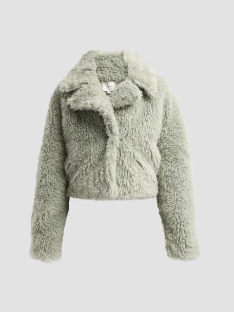 Vince Women's Faux-Fur Crop Jacket - Stone Sage