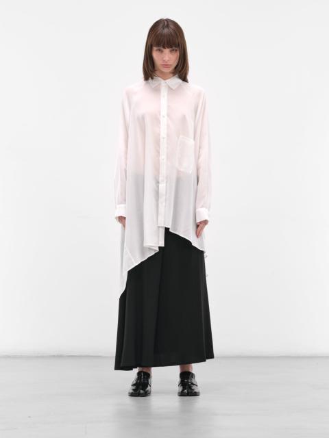 Yohji Yamamoto White Raglan Draped Asymmetric Shirt