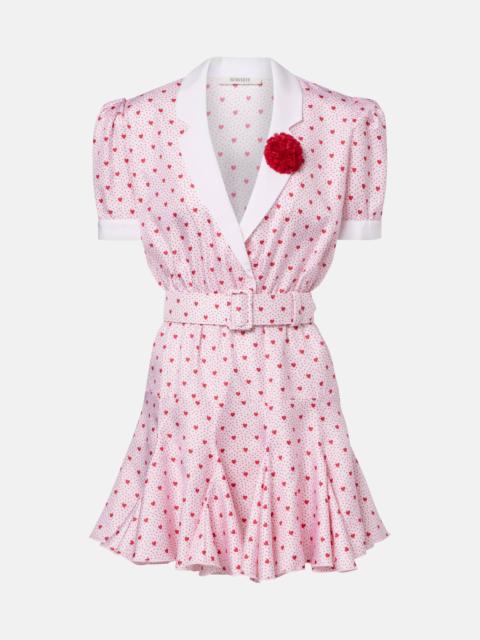 RODARTE Printed silk twill minidress