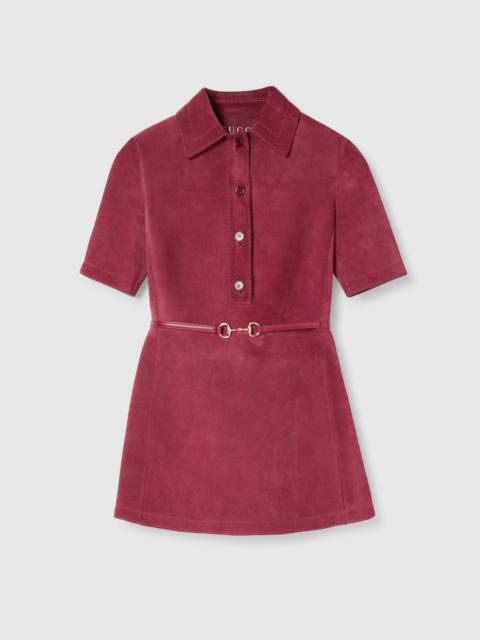 GUCCI Suede dress with detachable belt