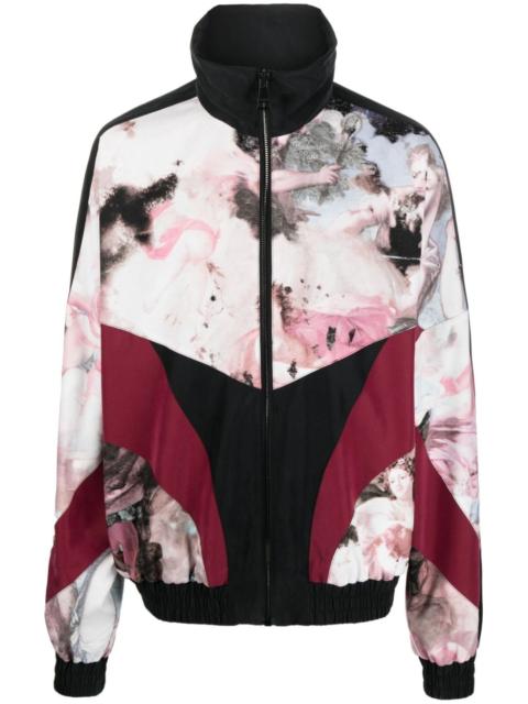 pastel print panelled jacket